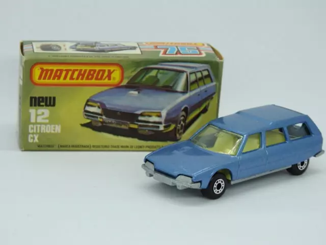 Matchbox Lesney Superfast Verpackt No.12 Citroen Cx Neuwertig NM L Kiste 1979-82