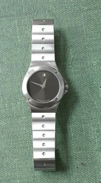 SWISS MADE MOVADO WOMEN'S CLASSIC WATCH Stainless Still Dial Black 84 E1.837.2