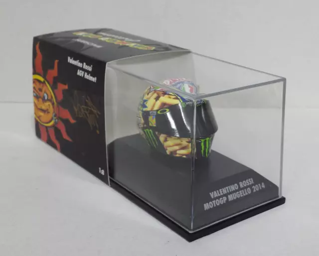 Modèle Casque 1:8 Minichamps valentino rossi Moto Yamaha Mugello 2014 Die Cast