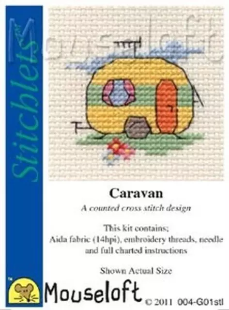 Caravan Cross Stitch Kit By Mouse Loft