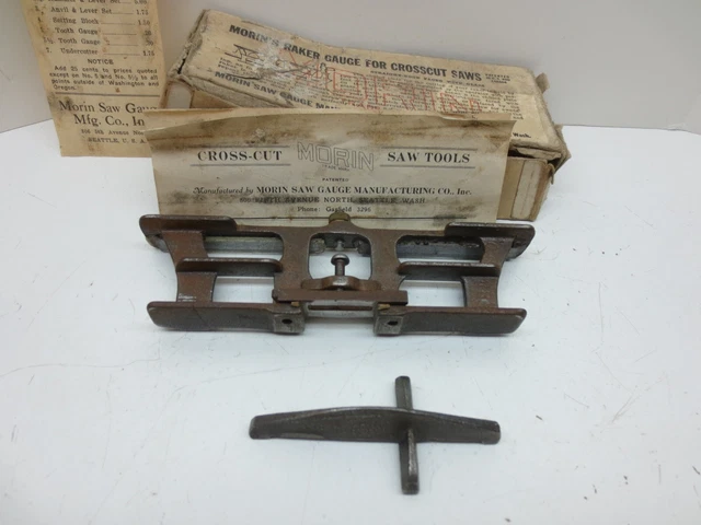 ANTIQUE MORIN RAKER Saw Gauge Timber Framer Cross Cut Saw Tools 