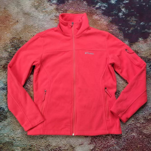 Columbia Fast Trek II Zip Fleece Sweater Jacket Womens Medium Orange Lightweight