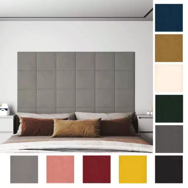 12x Paneles de Pared Terciopelo Adorno de Pared Multicolor Multitalle vidaXL