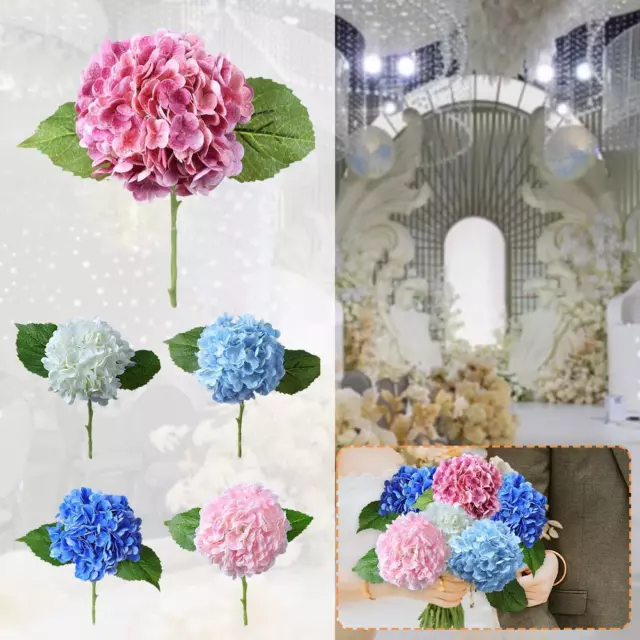 Artificial Silk Fake Hydrangea Flower Bouquet Wedding Decor DIY Party Home R5C5