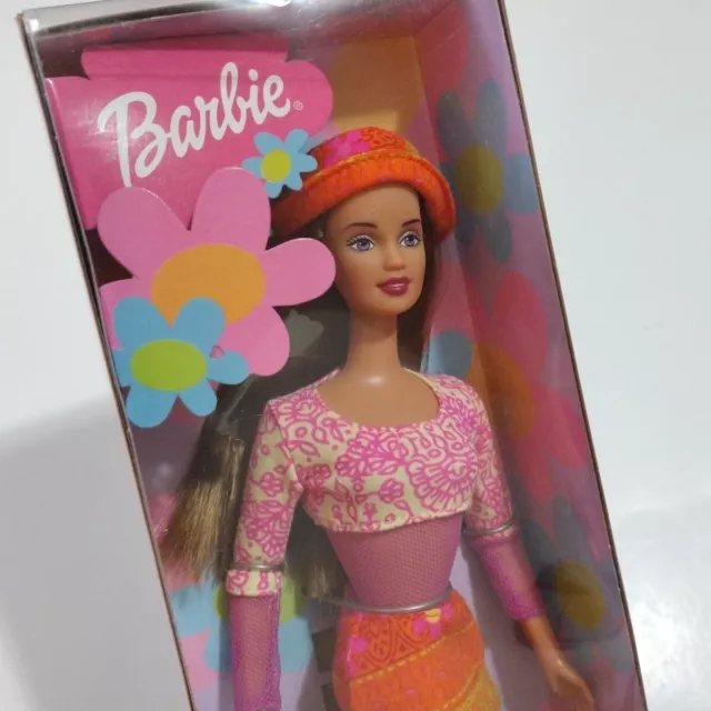 FLOWER POWER BARBIE Doll 2000 Brunette Mattel 29004 NEW NRFB