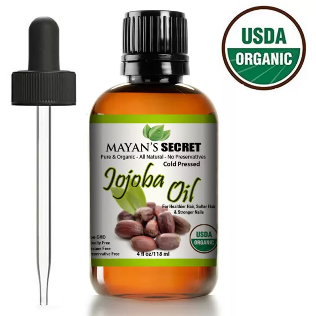 USDA Certified Organic JOJOBA OIL UNREFINED RAW VIRGIN COLD PRESSED