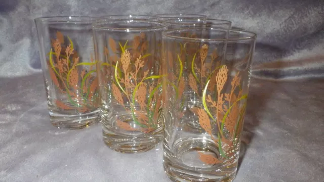 Juice Glasses Wheat design 6 8 ounce weighted bottom glasses by Libbey 3