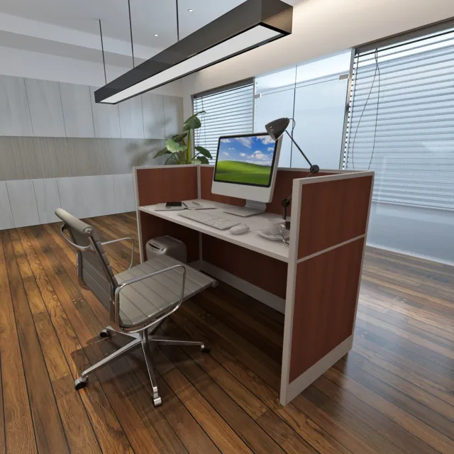 5x2 Cubicles -43″ H- ONE MAN U Shape Fully Laminated Office Workstations -MV