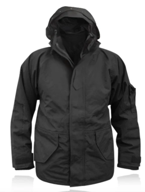 Giacca Parka Trilaminato Militare Security Nero Con Pile Removibile Waterproof