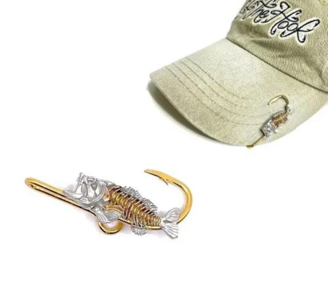 Bass Bone Hookit®️ - Bass Bone Fish hook hat clip hat pin Freshwater