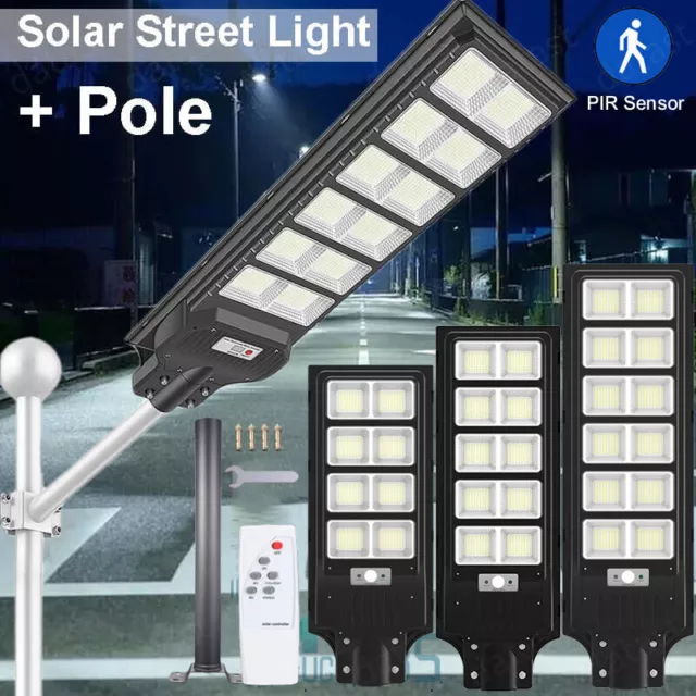 LED Straßenlampe mit Bewegungsmelder Solar Straßenlaterne Fluter Strahler mit FB