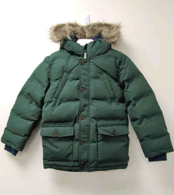 Cappotto con cappuccio verde foresta MINI resistente doccia parka età 11-12 anni nuovo con etichette