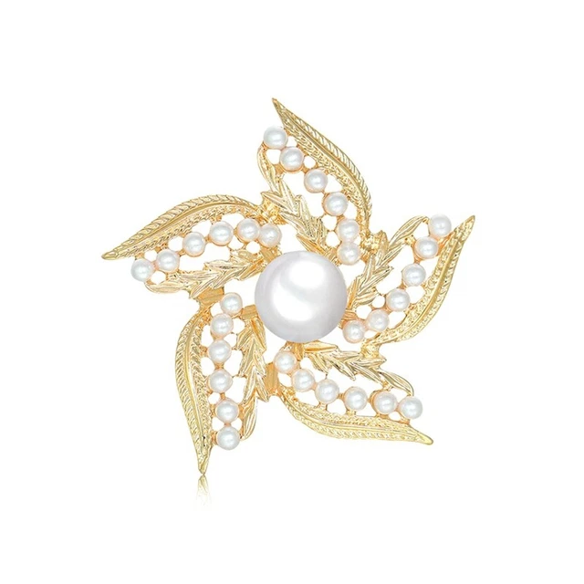 Fashion Imitation  Flower Brooches for Women Wedding Bridal Party Round1670