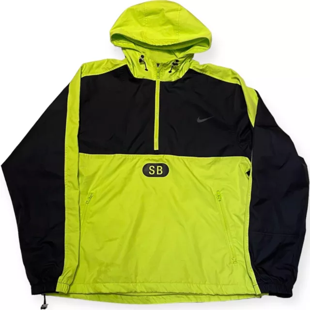 Nike SB Smock Jacket Windbreaker Medium Hooded Pullover Fluro & Black