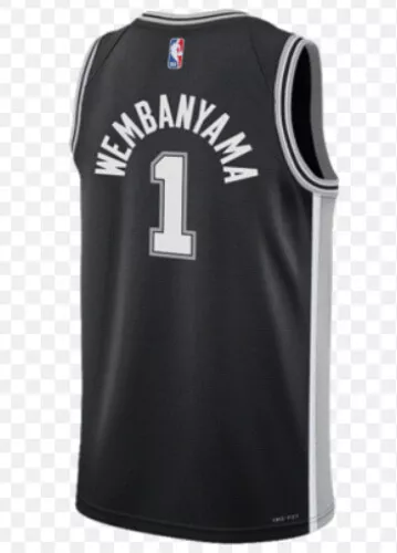 Canotta/Jersey Da Collezione-Basket Nba-San Antonio Spurs-Wembanyama-Nera