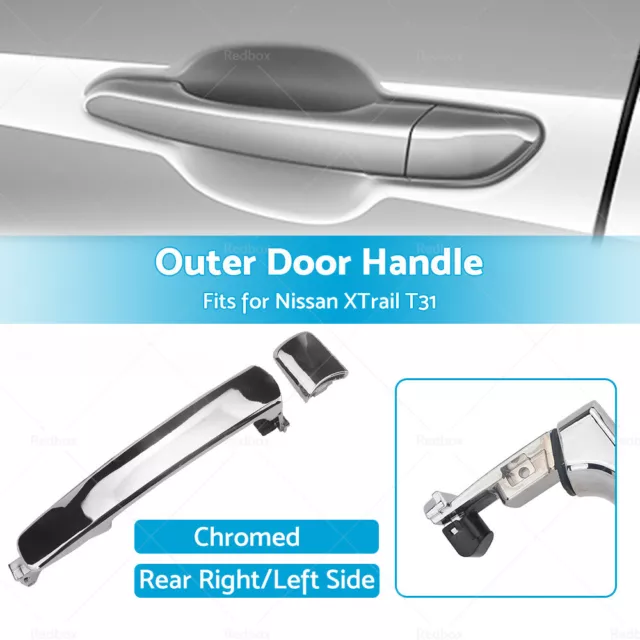 REAR LH Left OR RH Right Outer Door Handle Chrome For Nissan XTrail T31 07~13