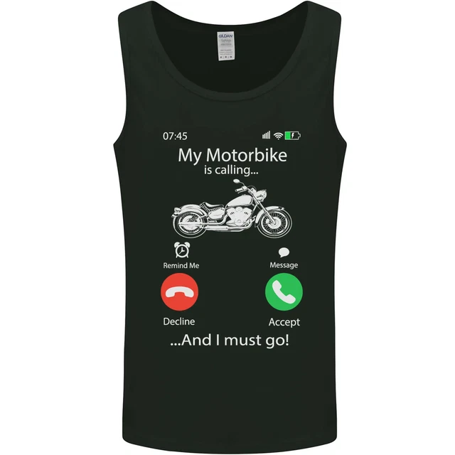My Motorbike Is Calling Biker Motorcycle Mens Vest Tank Top