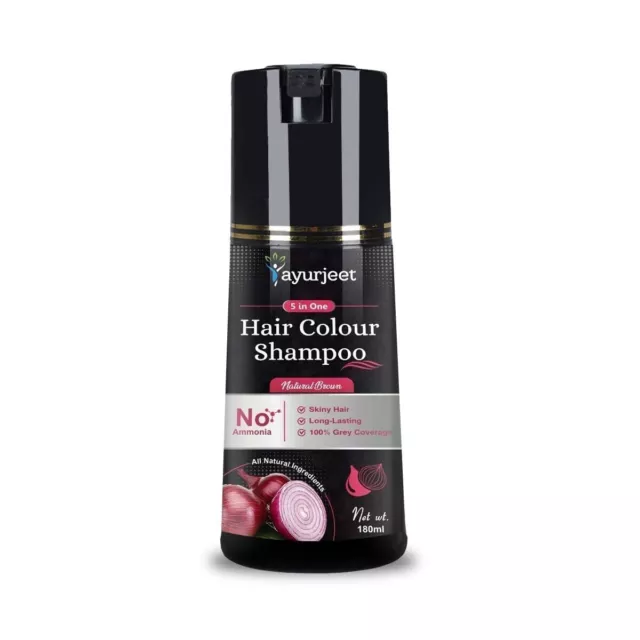 Ayurjeet Hair Color Shampoo Natural Black / Para Hombres y Mujeres 180ml