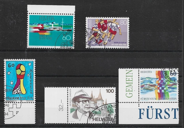 pc052 SCHWEIZ MiNr 1501+1524+1534+1535+1558 o Ersttagstempel