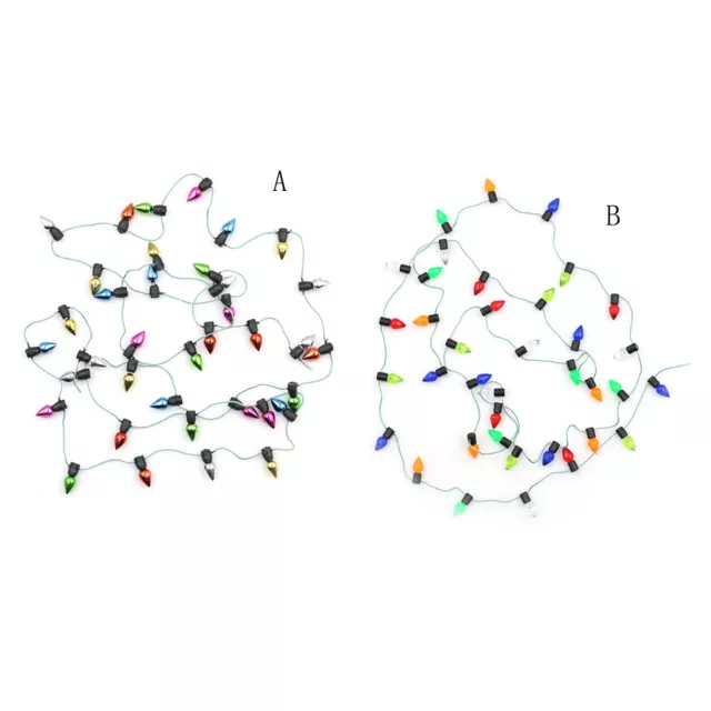 1m Dollhouse Miniature A String of multi-coloured plastic Christmas lights UK_hg