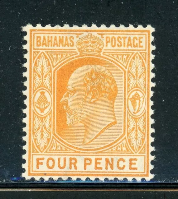 BAHAMAS 39 SG64 MH 1902 4p org KEVII Wmk Crown CA CV$20