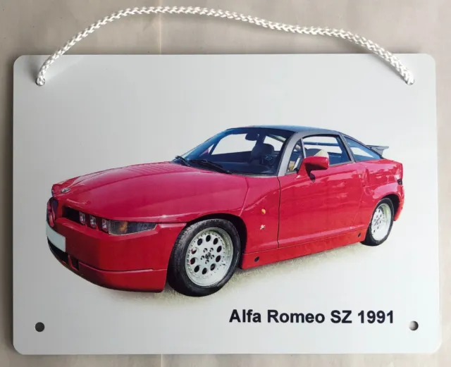 Alfa Romeo SZ 1991 - Aluminium Plaque - Two sizes A5 or 203 x 304mm - Style!!