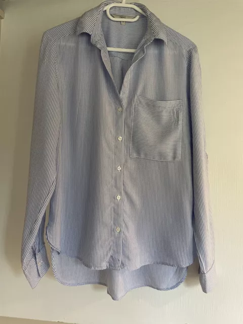 Next Blue & White Stripe Ladies Shirt Size 10