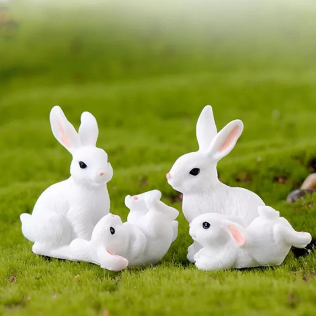 Miniatures Garden Cute Resin Mini Rabbit Micro Landscape Decor Crafts Figurine