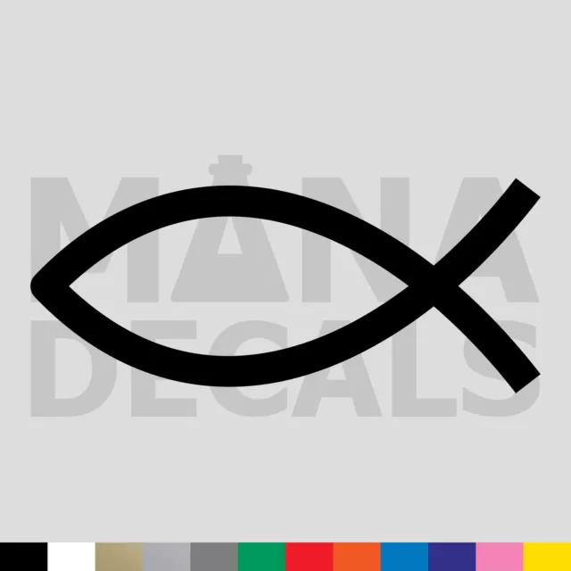 Ichthys Jesus Fish Vinyl Die Cut Decal Sticker - Christian Religious