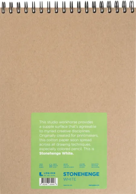 Almohadilla de papel en espiral Stonehenge 9""X12"" 32 hojas/paquete-blanco 90 lb SSP9X12