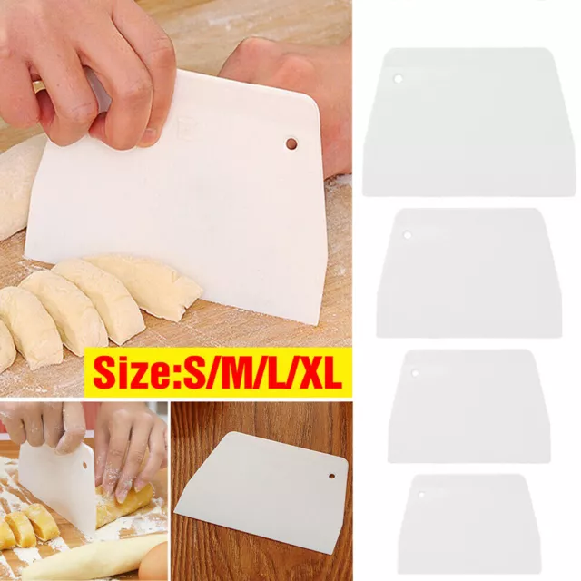 4pcs Dough Cutter Scraper Plastic Spatula Pastry Bread Pizza Cake Baking Tool UK