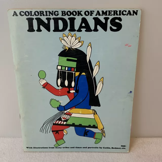 VTG A Coloring Book Of American Indians Softcover Book 1970 Bellerophon - Used