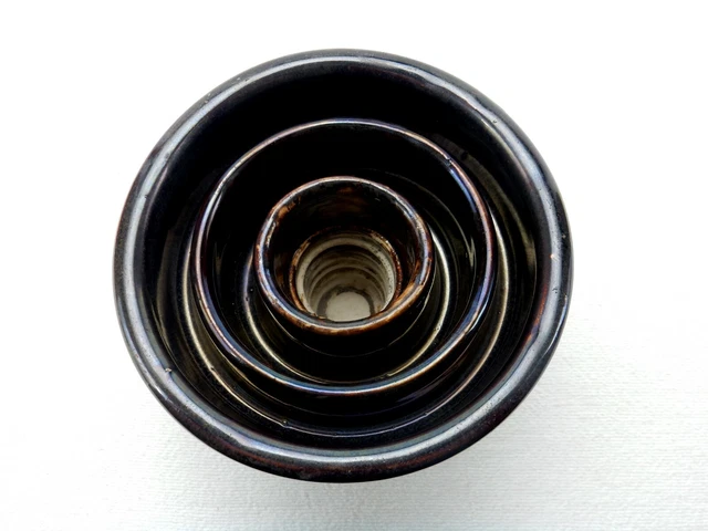 Antique Porcelain Electrical Insulator, High Voltage, Deep Brown/Black, #INSBN03 6