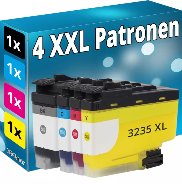4x XL TINTE PATRONEN kompatibel BROTHER LC-3235 XL DCP J1100 DW MFC J1300 DW SET