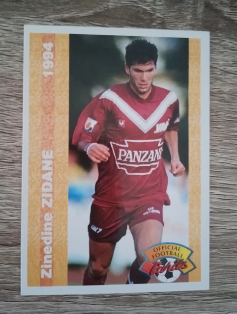 Zinedine Zidane - carte 155 Panini Official Football Cards 1994 - Prix & Rareté