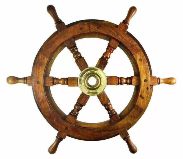 Collectible Maritime Nautical Boat Wooden Ship Wheel 18"inch Steering Wall Decor