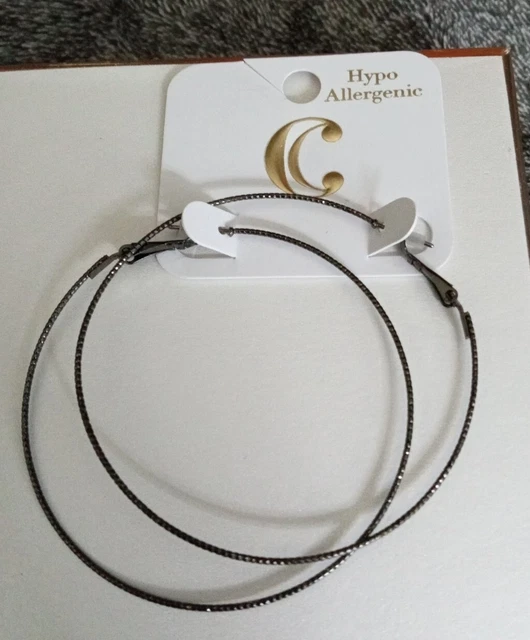 Hoop Earrings Silver Gunmetal Charming Charlie