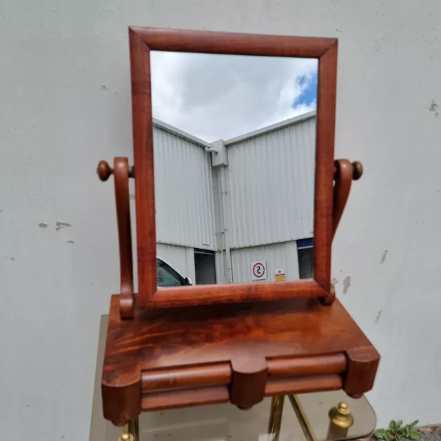 Antique Shaving Make Up Vanity Mirror 2 Drawers English Edwardian