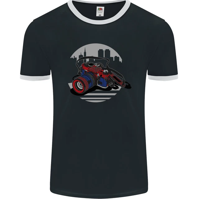 T-shirt uomo Ringer fotocamera supereroe fotografia fotografo fotol