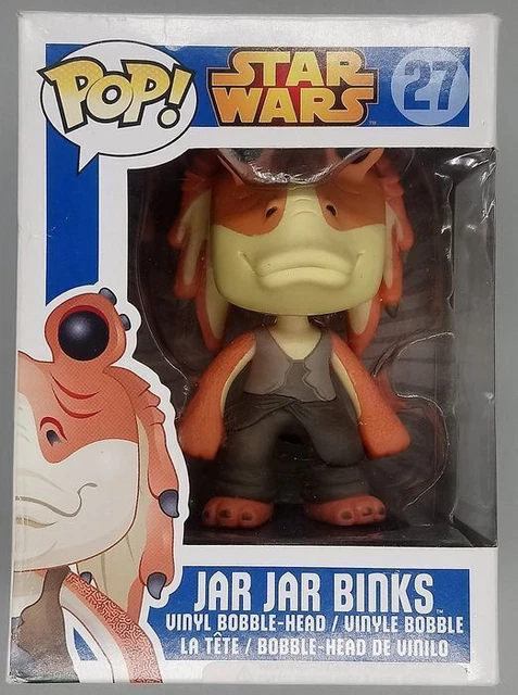 Funko POP #27 Jar Jar Binks - Star Wars - Damaged Box Rare & Vaulted + Protector