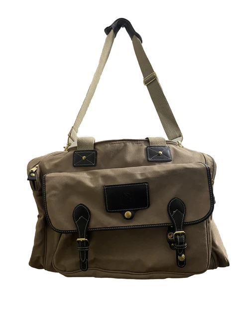 Eddie Bauer/Ford Canvas Duffel Bag~Travel Overnight~Carry-On beautiful quality