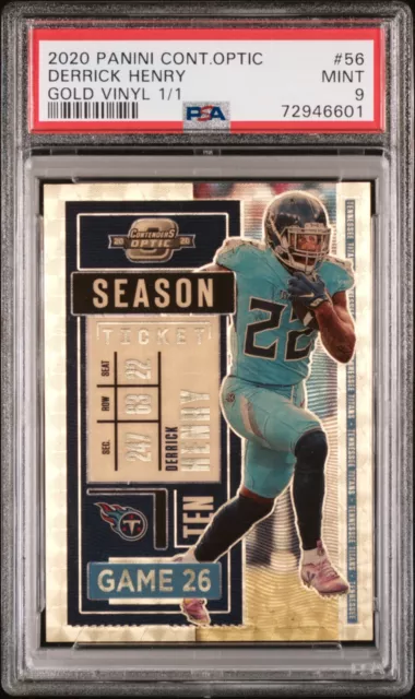 Derrick Henry 2020 Panini Contenders Optic Gold Vinyl 1/1 PSA 9 MINT