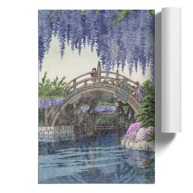 Wisteria At Kameido Flowers Asian Hasui Kawase Unframed Wall Art Poster Print