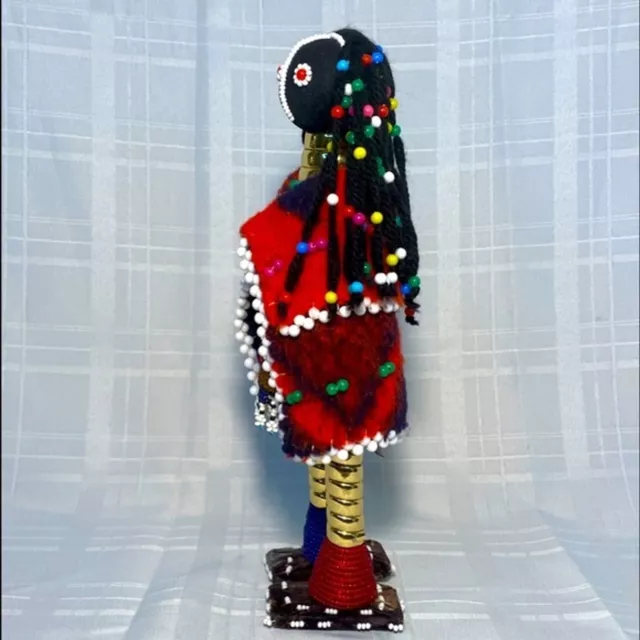 African Ndebele Beaded Doll Linga Koba Zulu Folk Art Tribal Hand Made 12 inches 3