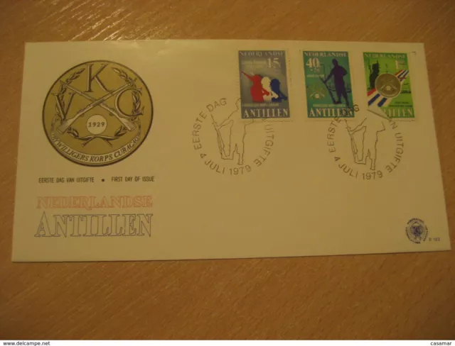 Netherlands Antilles Kur � Ao 1979 Freiwillige Corps FDC Esst Cover West Indies