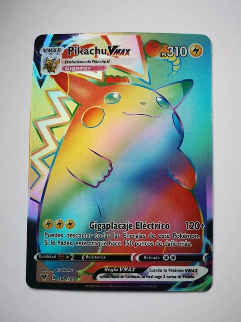 PIKACHU VMAX RAINBOW rare 188/185 holo secret rare pokemon cards electric mint EUR 69,99 - PicClick ES PIKACHU VMAX RAINBOW rare 188/185 holo secret rare pokemon cards electric mint EUR 69,99 - PicClick ES