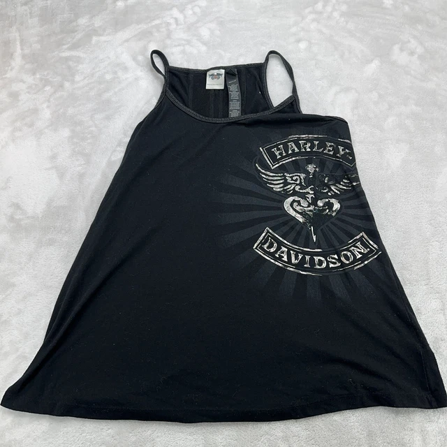 Harley Davidson Shirt Womens Extra Large XL Black Tank Top Graphic Bike Biker