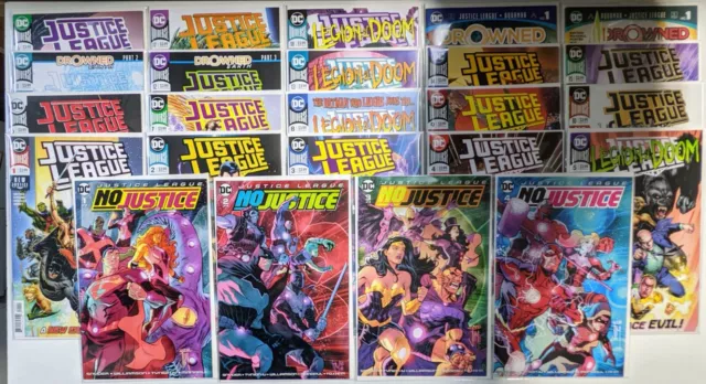 Justice League #1-18 +No Justice #1-6 + 2 Drowned Earth One-Shots 2018 Lot VF/NM
