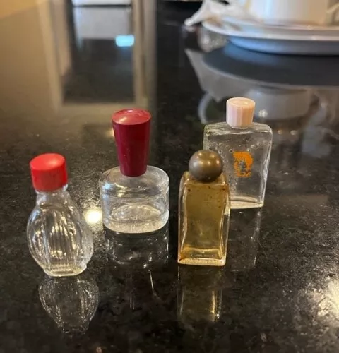 Miniature Vintage Bottles Lot Of 4