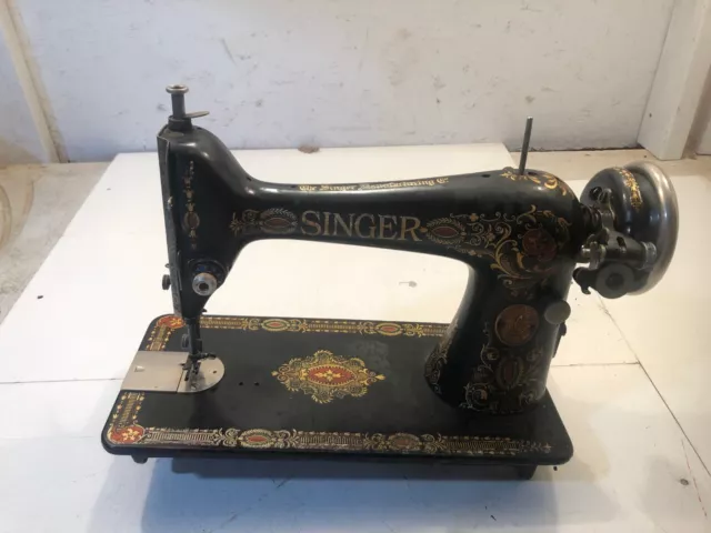 ANTIGUA CANTANTE Esfinge Máquina de Coser Egipcia Modelo 15 Serie# G0275681 N5) LS